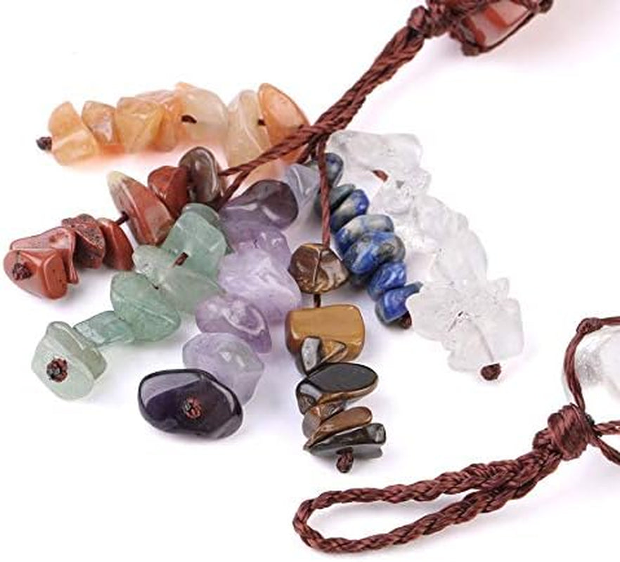 1PCS 7 Chakra Car Ornaments,Gemstones Reiki Healing Crystals Tassel Wall Hanger Spiritual Meditation Hanging Ornament/Window Decoration/Feng Shui for Good Luck,Yoga Meditation