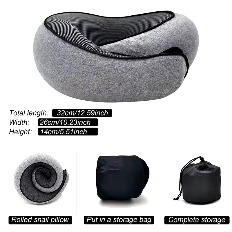 Memory Foam Neck Pillow Cervical Vertebra Travel Portable Noon Break Aircraft U Type of Pillow Sleep Camping Pillow Carry Bag