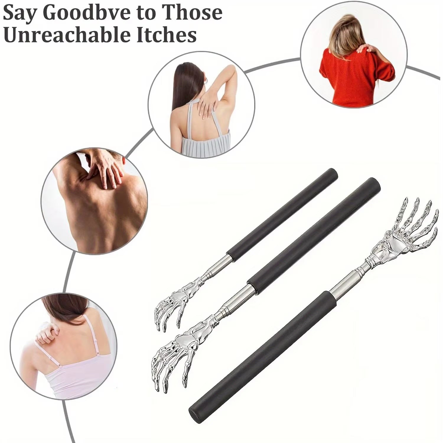 Stainless Steel Back Scratcher Telescopic Scratching Massager Extendable Itch Old Man Happy Health Products Hackle Handicrafts