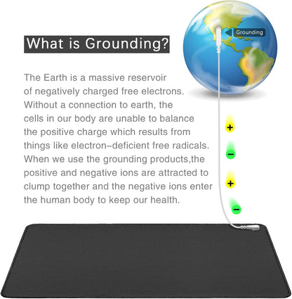 Grounding Mat with 15Ft Grounding Cord,Grounding Pad Kit, Earth Therapy for Foot Mat,Computer Mat, Sleep Mat, Pet Mat (23.6X13 Inch)