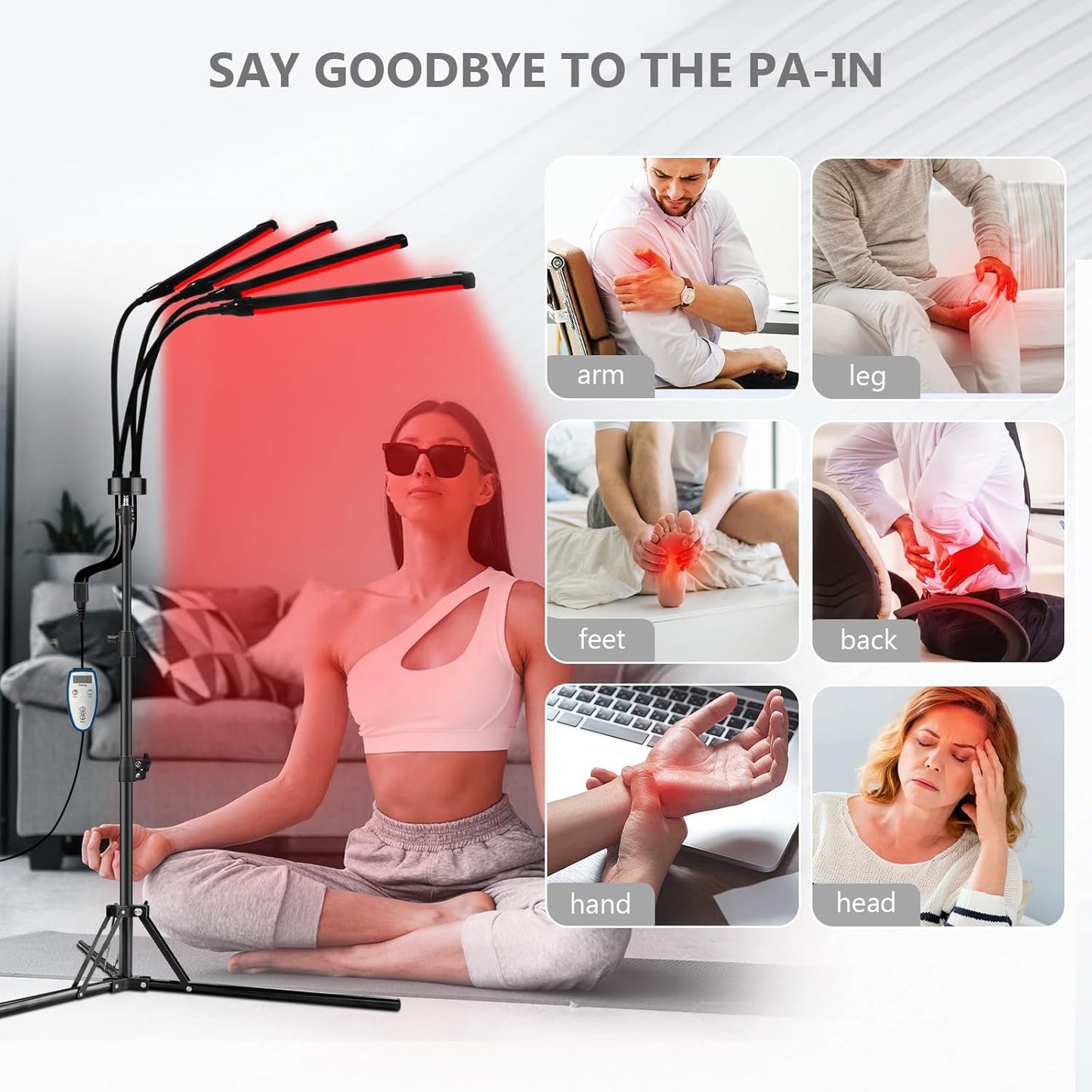 Red Light Therapy for Body, 180Leds Infrared Light Therapy Device with Stand(15"-60"), 660Nm ＆850Nm Deep Red Light Therapy for Face, Neck, Back