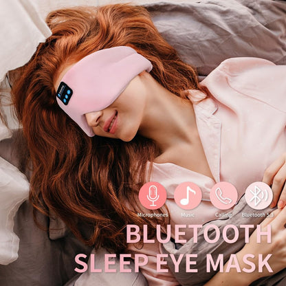 Soft Sleep Eye Mask Bluetooth Headband Wireless Headphones,  Adjustable Sleep Mask for Sleeping Meditation Insomnia Night Mask Music Eye Cover for Side Sleepers Airplane Travel, Pink