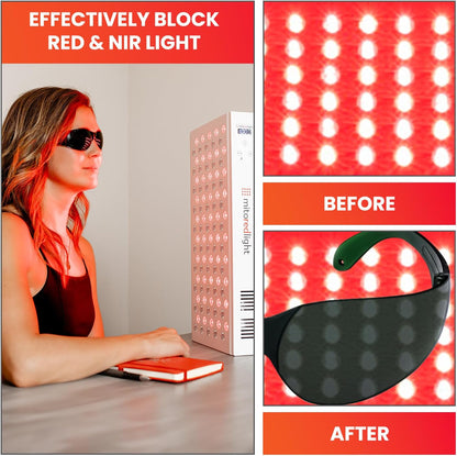 - Red Light Glasses - Eye Protection for Red Light Therapy (600Nm-900Nm) - Red Light Therapy Goggles