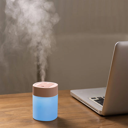 Portable Mini USB Humidifier with Light, 200 ML Quiet Cool Mist Humidifier for Bedroom and Office, Plants, Easy to Clean, Home Supplies