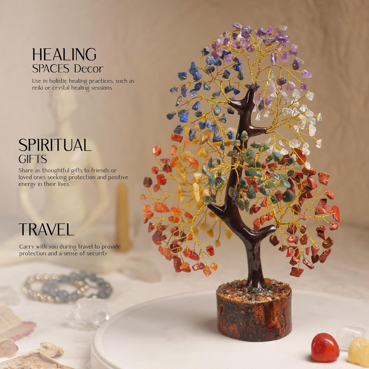 7 Chakra Tree of Life, Crystals and Healing Stones, Crystal Tree of Life, Gemstone Tree, House Warming Gifts New Home, Healing Crystals, Gift for Women